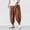 Coffee 08671, variant on Hip Hop Harem Pants for Men Cotton Linen Aladdin Hippie Pants Comfy Oversized Tapered Baggy Trousers