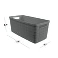 thumbnail image 2 of Curver Set of 6 Jute Basket Slim Durable Resin Organization and Storage Basket Bin, Grey, 2 of 10
