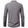 thumbnail image 4 of Dagegui Mens Lace Up Shirts Mock Neck Long Sleeve Ribbed T-Shirts Solid Color Casual Pullover Vintage Holiday Party Tee Tops Dark Gray XL, 4 of 9