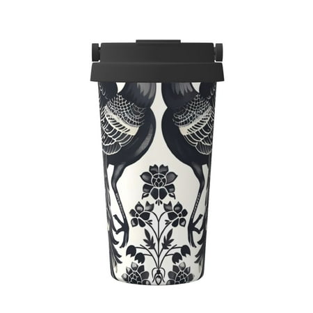 

Junzan Artistic Black White Peacocks for Stainless Steel Vacuum Insulated Tumbler - Reusable Insulated Cold Brew Iced Coffee Cup Thermos -Gifts for Women Men Him Her