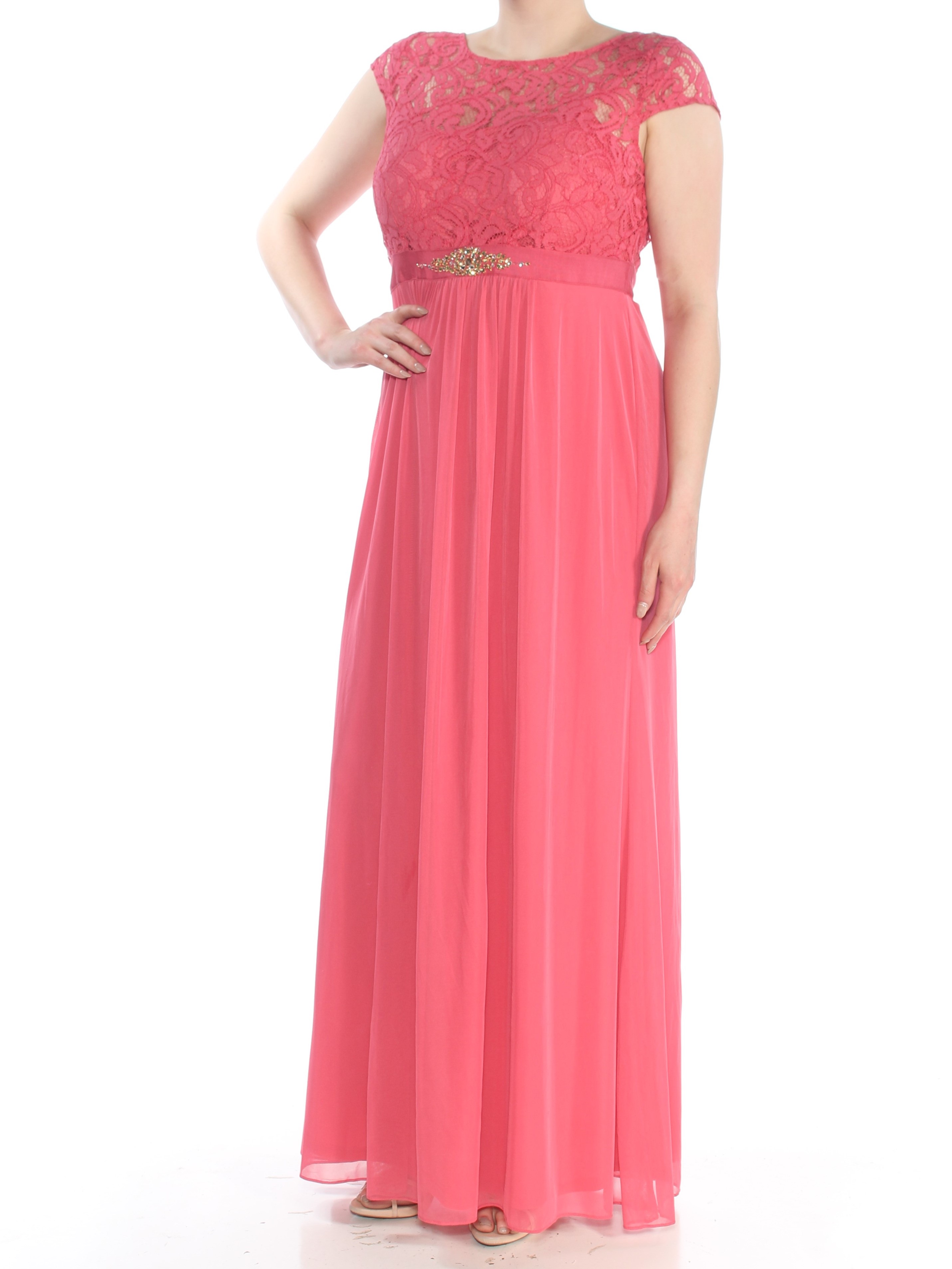 adrianna papell lace illusion gown