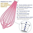 thumbnail image 3 of MaxxMarket Pink Silicone Whisk, Sealed Waterproof Design Set of 3, Professional Kitchen Whisks for Cooking Non-Scratch, Silicone&Stainless Steel Whisk, Heat Resistant 480°F Rubber wisk, BPA free, 3 of 14