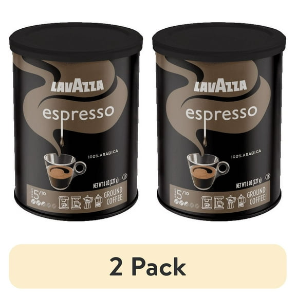 (2 pack) Lavazza Espresso Ground Coffee, Medium Roast, 100% Arabica, 8 oz Tin