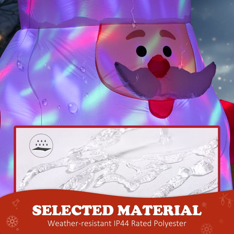 Alvantor Christmas Inflatables Santa with Rotating Light, Blow-Up Yard Decoration 72.4"x49.2"x72" Red/White