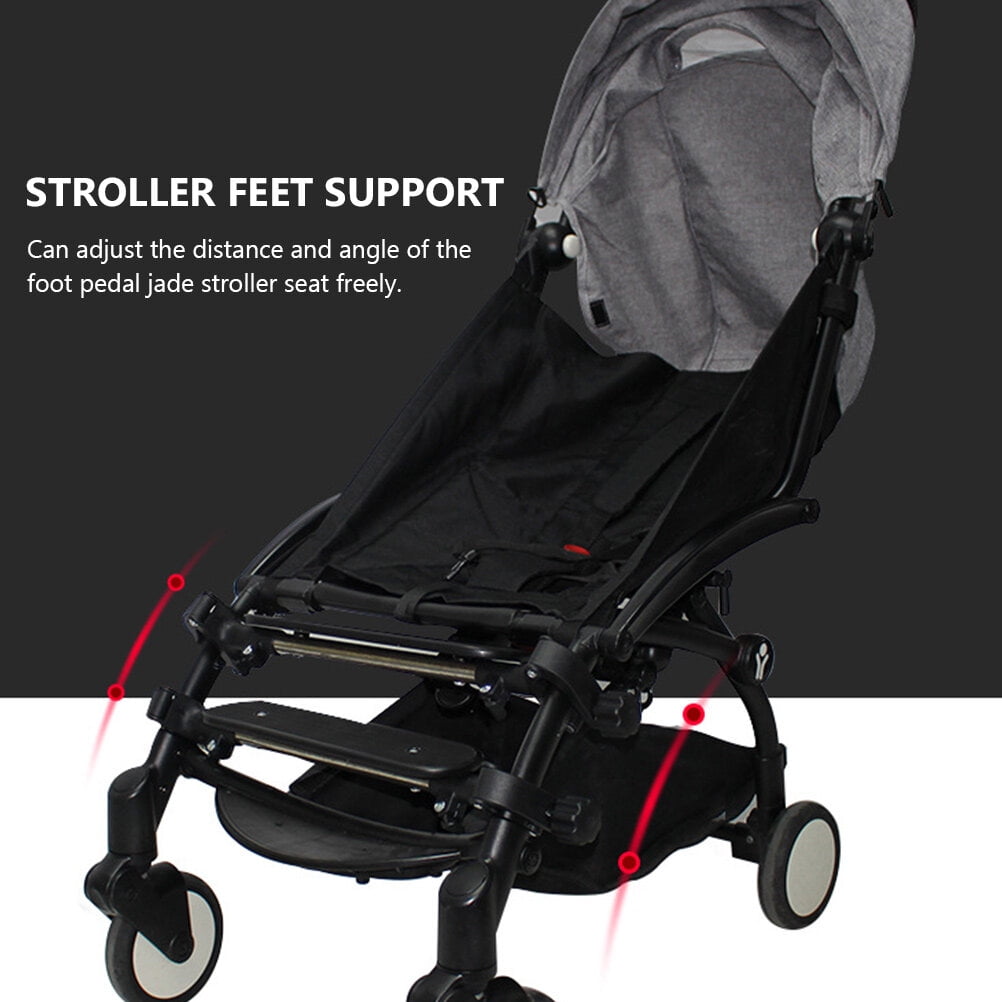 Beaupretty Stroller Footrest Universal Adjustable Foot Rest for Pushchair Black Material 1 Set