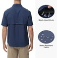 thumbnail image 3 of Zehisen Men's UPF 50+ Sun Protection Short Sleeve Safari Shirts Fishing Shirts Hiking Work Casual Shirt with Zipper Pocket, Navy L, 3 of 6