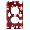 thumbnail image 2 of Metal Light Switch Wall Plate Outlet Cover (Coffee Mocha Espresso Tea Pot Kettle Maker Festive Cup Maroon - Single Duplex), 2 of 2