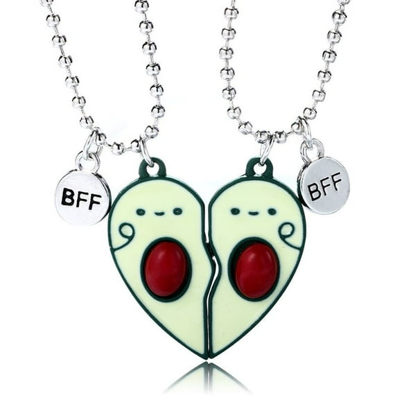1 Pair Children‘S Necklace A Pair of Avocado Necklaces Iron Attract Good Friend Bff Necklace