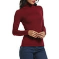 thumbnail image 3 of Vaslanda 3 Packs Women's Slim Fitted Mock Turtleneck Tops Long Sleeve Lightweight Shirts for Fall Winter, 3 of 7