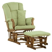 Stork Craft Custom Tuscany Glider and Ottoman-Color:Sage Cushions,Finish:Cognac Finish