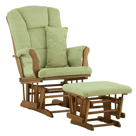 Stork Craft Custom Tuscany Glider and Ottoman-Color:Sage Cushions,Finish:Cognac Finish