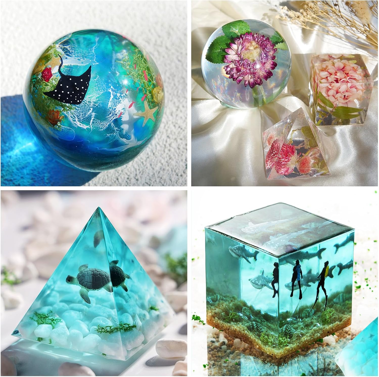 Let's Resin 16oz Epoxy Resin Kit with Molds & Flowers photo 6