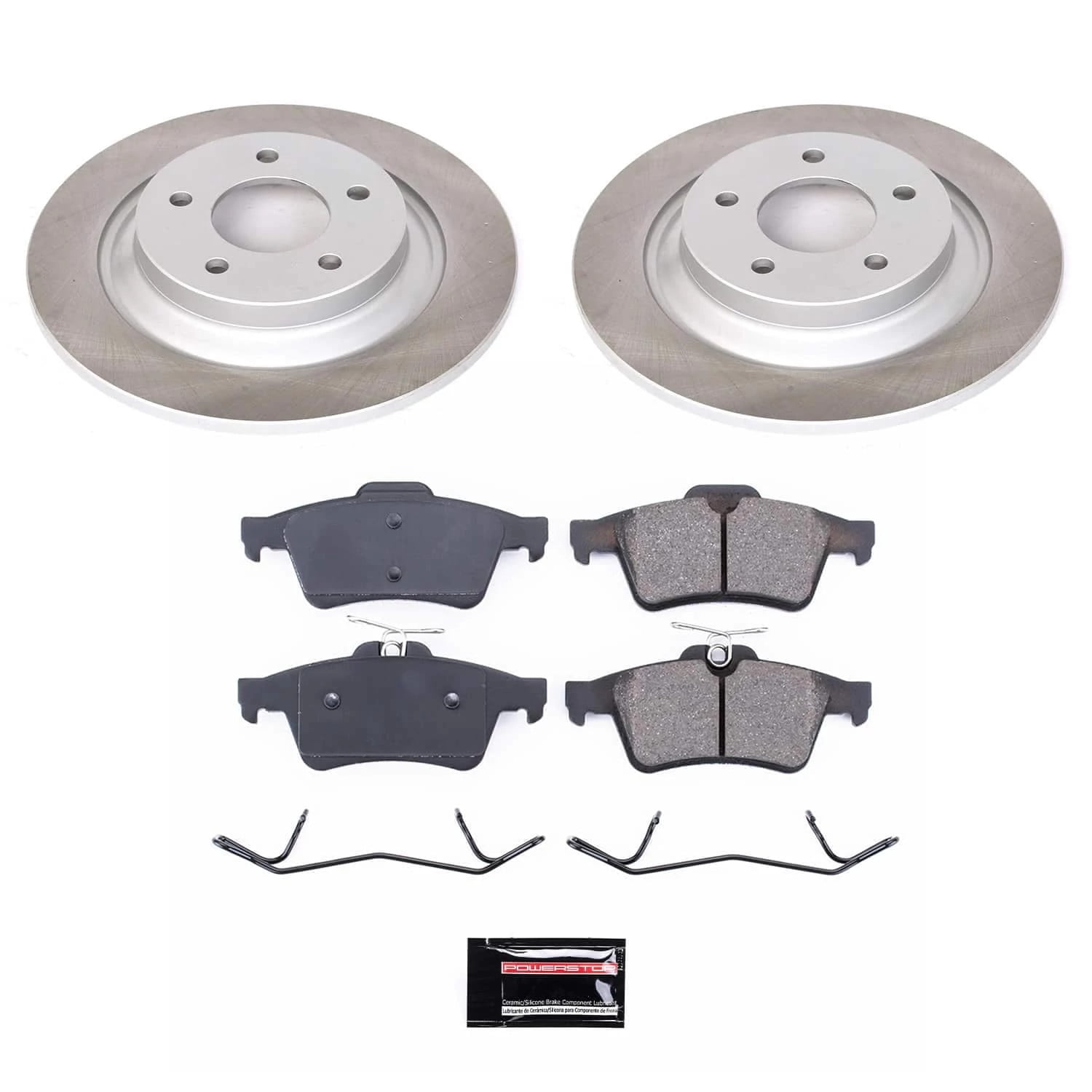 PowerStop Rear Semi-Coated Rotor and Low-Dust Ceramic Brake Pad Kit SC5842