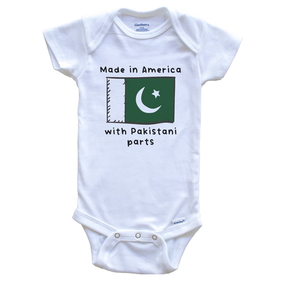 Made In America With Pakistani Parts Pakistan Flag Baby Bodysuit