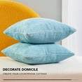 thumbnail image 3 of Deconovo Set of 2 Corduroy Striped Cushion Covers, 24x24 inch Throw Pillow Covers for Living Room, 24x24 in, Baby Blue, 2 Pack, 3 of 7