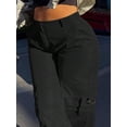 thumbnail image 3 of Women's Plus Size Casual Cargo Pants - Solid Colors, Long & Plain, 3 of 3