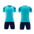 thumbnail image 2 of Odeerbi Kids Teen Boys Girls Mesh Soccer Training Uniform Set Color Block Short Sleeve T-Shirt Shorts Quick Dry Athletic Sets for 5-15 Years, 2 of 6