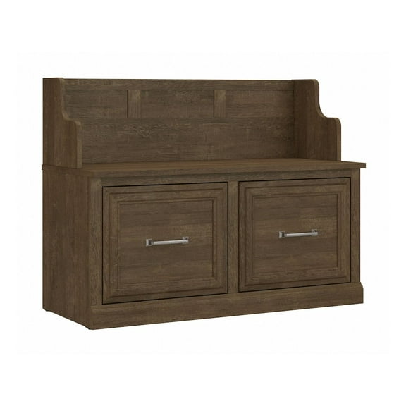 Woodland 40W Entryway Bench with Doors in Ash Brown - Engineered Wood