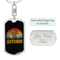 thumbnail image 2 of Gorilla With 2 Bitcoin Crypto Stainless Steel or 18k Gold Premium Swivel Dog Tag Keychain, 2 of 8