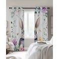 thumbnail image 2 of Easter Bunny Blackout Curtains for Bedroom 45 Inch Length 2 Panels Set, Spring Watercolor Eggs Country Flower Leaf Thermal Insulated Energy Saving Window Treatment Curtains Blackout Drapes 52"x45", 2 of 8