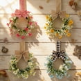thumbnail image 4 of ERTZAE&nbsp;Spring Candle Rings Wreaths,1 Pack Artificial White Flowers,Small Pillar Holder Wreath for Farmhouse Decor,Faux Flower Candle Rings,Daisy Wildflower Design,for Candles,Table Door Decor, 4 of 8