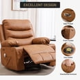 thumbnail image 3 of 360 Swivel Rocker Chair Small Rocking Recliner for Small Spaces, Upholstered Fabric Glider Nursery Chair with Side Pockets with Cup Holder, Massage and Heat Recliner, 3 of 7
