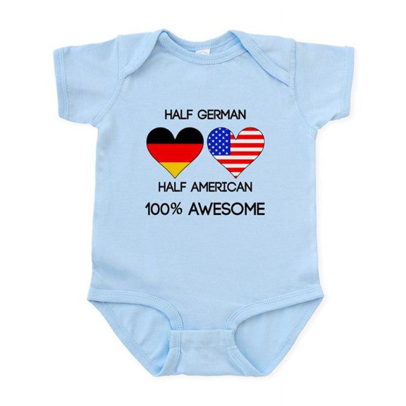 CafePress - Half German Half American Body Suit - Baby Light Bodysuit, Size Newborn - 24 Months