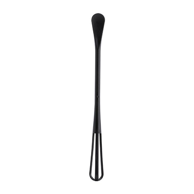 Minibatidor de silicona Chok, juego pequeño para mezclar, batir, espumar y remover, ideal para ollas revestidas (negro)