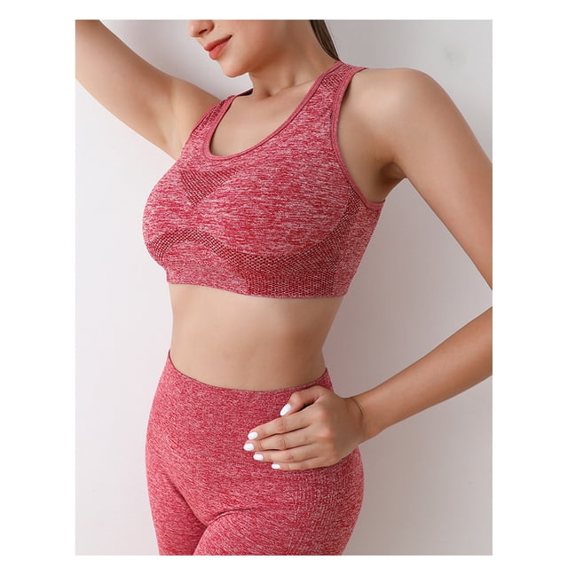Ropa de yoga de cintura alta, pantalones de fitness de color melocotón, chaleco a prueba de golpes, sujetador deportivo ajustado, ropa interior, pantalones cortos de fitness, conjunto para mujer