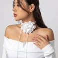 thumbnail image 5 of Yoyauz Bohemian Flower Choker Long Wrap Tassel Floral Choker Necklace Handmade Faux Tulle Rose Tie Necklace Party Wedding Accessories, 5 of 8