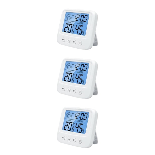 Billuyoard Higrómetro Accesorios para el hogar Termómetro LCD Medidor de humedad Datos claros Suministros para el hogar Habitación Ajustable Type1 NO1