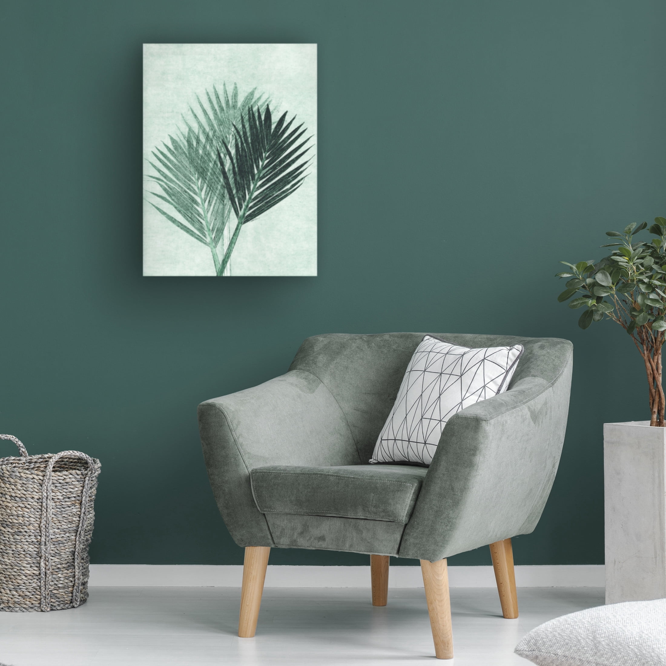 Canvas Wall Art - Pernille Folcarelli 'Palm 4 Green' Wall Art for Living Room, Bedroom, or Office Décor by Trademark Fine Art - 35 x 47 Inches