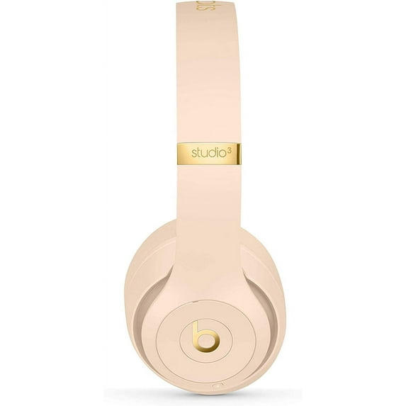 Restored Beats Studio3 Wireless Noise Cancelling Over-Ear Headphones - W1 Chip, Class 1 Bluetooth, 22 Hours of Listening Time, Built-In Microphone - (Desert Sand) (Refurbished)