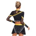 thumbnail image 2 of Alvivi Womens Cheer Leader Outfits Cheerleading Uniform Long Sleeve Crop Top and Mini Skirt for Halloween Carnival Gold XL, 2 of 5