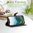 thumbnail image 2 of Wallet Case, for iPhone 12 Wallet Case,Card Holder Leather Kick-Stand Flip Cases,Wrist Strap, Closure,Shockproof Protective Cover (Black), 2 of 14