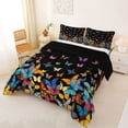 thumbnail image 2 of Erosebridal Multicolor Kawaii Butterflies Queen Comforter Set,Wild Animals Bedding Comforter Set For Girl Kids, Reversible 3pcs, 2 of 7