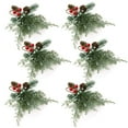 thumbnail image 1 of Servilleteros Reutilizables De 6 Uds. De 3,5 Cm De Diámetro, Servilleteros Reutilizables De Cedro Y Bayas Rojas Para Decoración De Mesa De Botella De Champán De Navidad, 1 of 8
