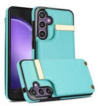 Feishell for Samsung Galaxy S24 Plus 6.7 inch Back Wallet Case with Back Accordion Folding Card Holder,Shockproof Premium PU Leather Button Card Slots Anti-Scratch Phone Case,Mint