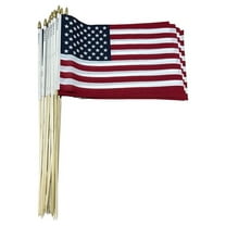 12x18 Inch Heavy Duty US American Hand held Grave Marker Cemetery Stick Flags with Sewn Pole Sleeve and No Fray Edges 30 inch (Pointed Bottom Dowel) for easy ground placement Made in USA (8)