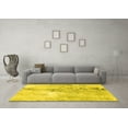 thumbnail image 3 of Ahgly Company Machine Washable Indoor Round Abstract Yellow Modern Area Rugs, 7' Round, 3 of 4