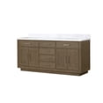 thumbnail image 2 of Abbey 72 in W x 22 in D Grey Oak Double Bath Vanity and Carrara Marble Top, 2 of 6