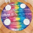 thumbnail image 2 of Colorful Tie Dye Pattern Round Fitted Tablecloth with Elastic Edge,Dining Table Cover Waterproof,Outdoor Round Tablecloth for Camping,Dining,Indoor and Outdoor, 2 of 7