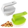 thumbnail image 4 of Safeglitz Vegetable Scrubber Brush with Ergonomic Handle - Compact Veggie Wash Brush for Potatoes & Carrots, Sturdy Bristles, Hanging Hole, Multiple Colors Available, White, 1PC, 4 of 9