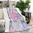 thumbnail image 2 of Floral Themed Flannel Throw Blanket: Soft, Cozy & Fuzzy 50x60in Blanket - Bed Throw Blanket for Home, Bed, Sofa, Couch & Chair Decor, 2 of 5