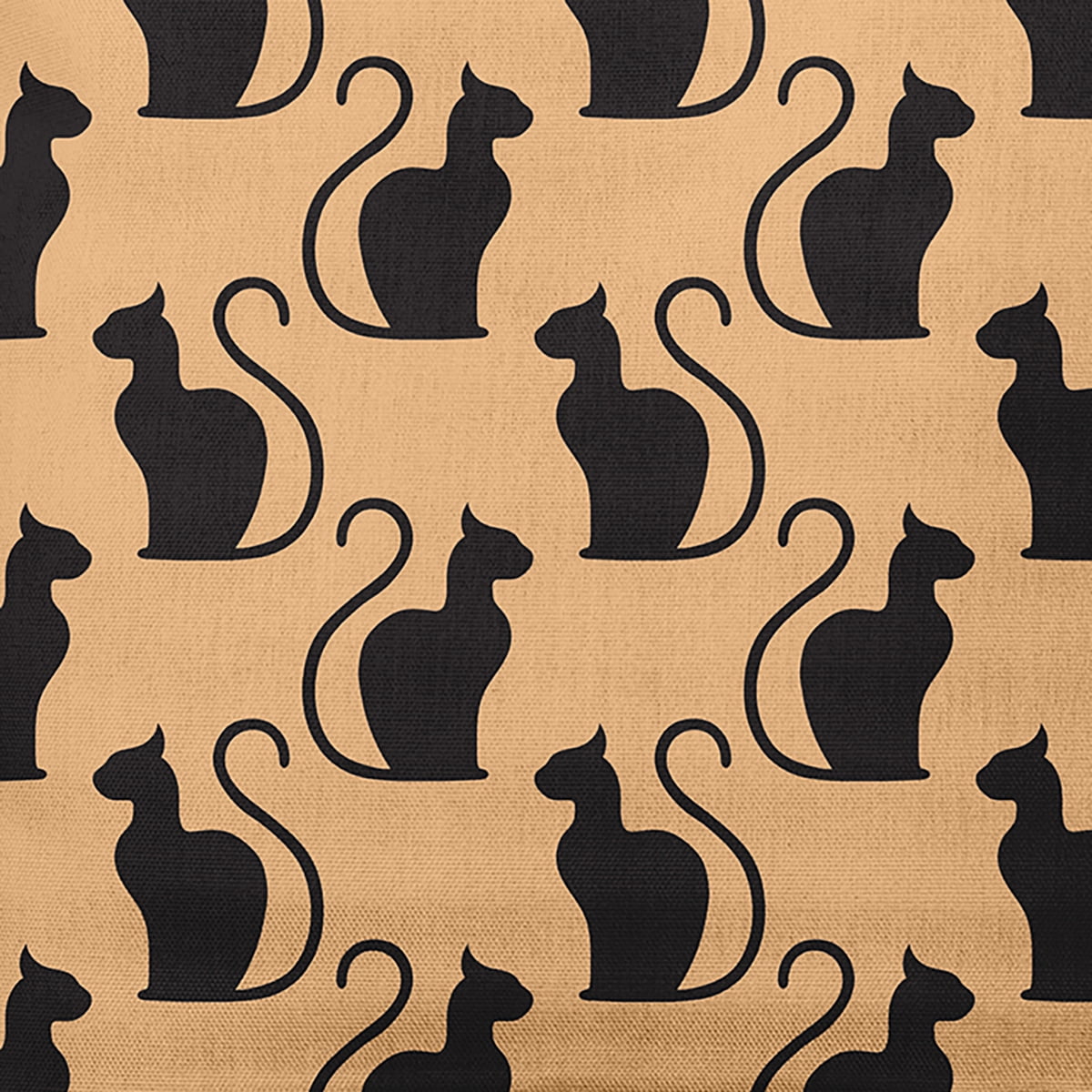 Simply Daisy 16" x 16" Spooky Cats Indoor/Outdoor Polyester Throw Pillow, Pale Gold