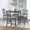 Gray X-shaped backrest, variant on 5-Piece Counter Height Dining Table Set, Square Kitchen Table and 4 Upholstered Cross-Back Chairs