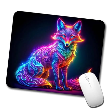 Neon Fox Mouse Pad Low Profile Gaming Mat