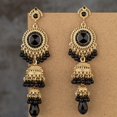 thumbnail image 4 of Bollywood Jhumka Jhumki Earring for Women Long Tassel Earring Traditional Bohemian Earring Dangle Drop Cubic Zirconia Oxidized Dangling Boho Beads Bell Vintage Ethnic Gypsy Indian Jewelry Gift, 4 of 12