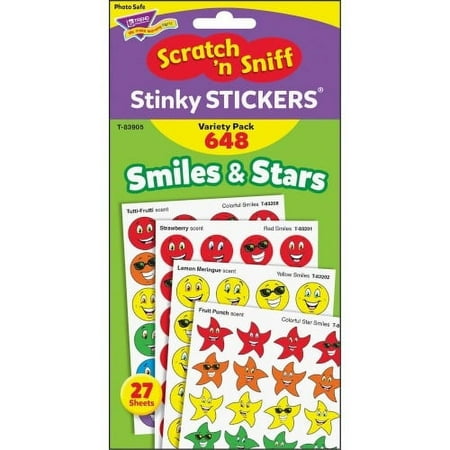 UPC: 0194629031528 | TREND Smiles & Stars Stinky Stickers Variety Pack 648 Per Pack 2 Packs