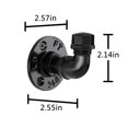 thumbnail image 2 of Toalla de hierro Pipe Hooks Pynsseu Industrial, paquete de 3, color negro mate, 2 of 6